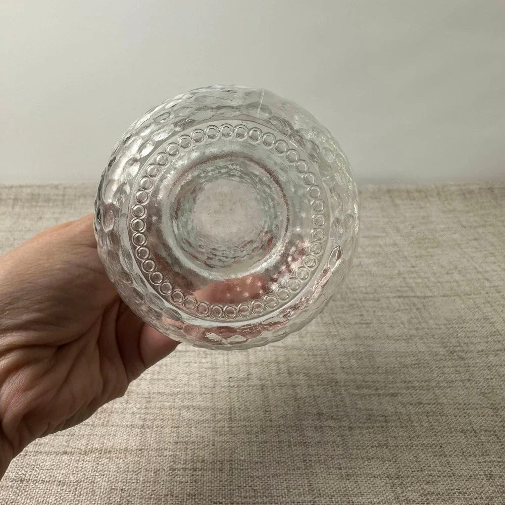 Vintage Clear Glass Bud Vases Set of 3 Hobnail Bubble Textured Pressed Glass USA